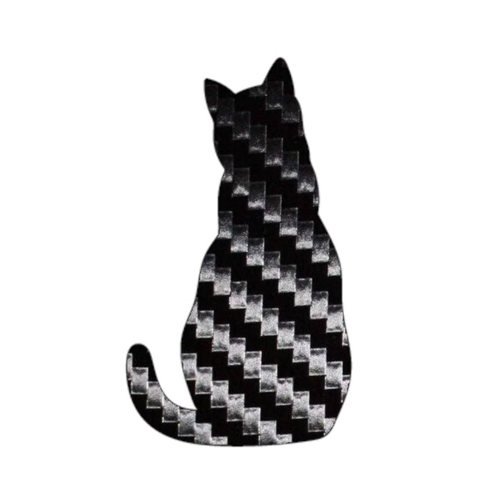4 Pack Cat Love Sticker Black Carbon Fiber Vinyl Decal Logo Laptop Window